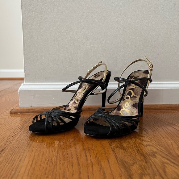 Sam Edelman black and gold heels - Picture 3 of 7